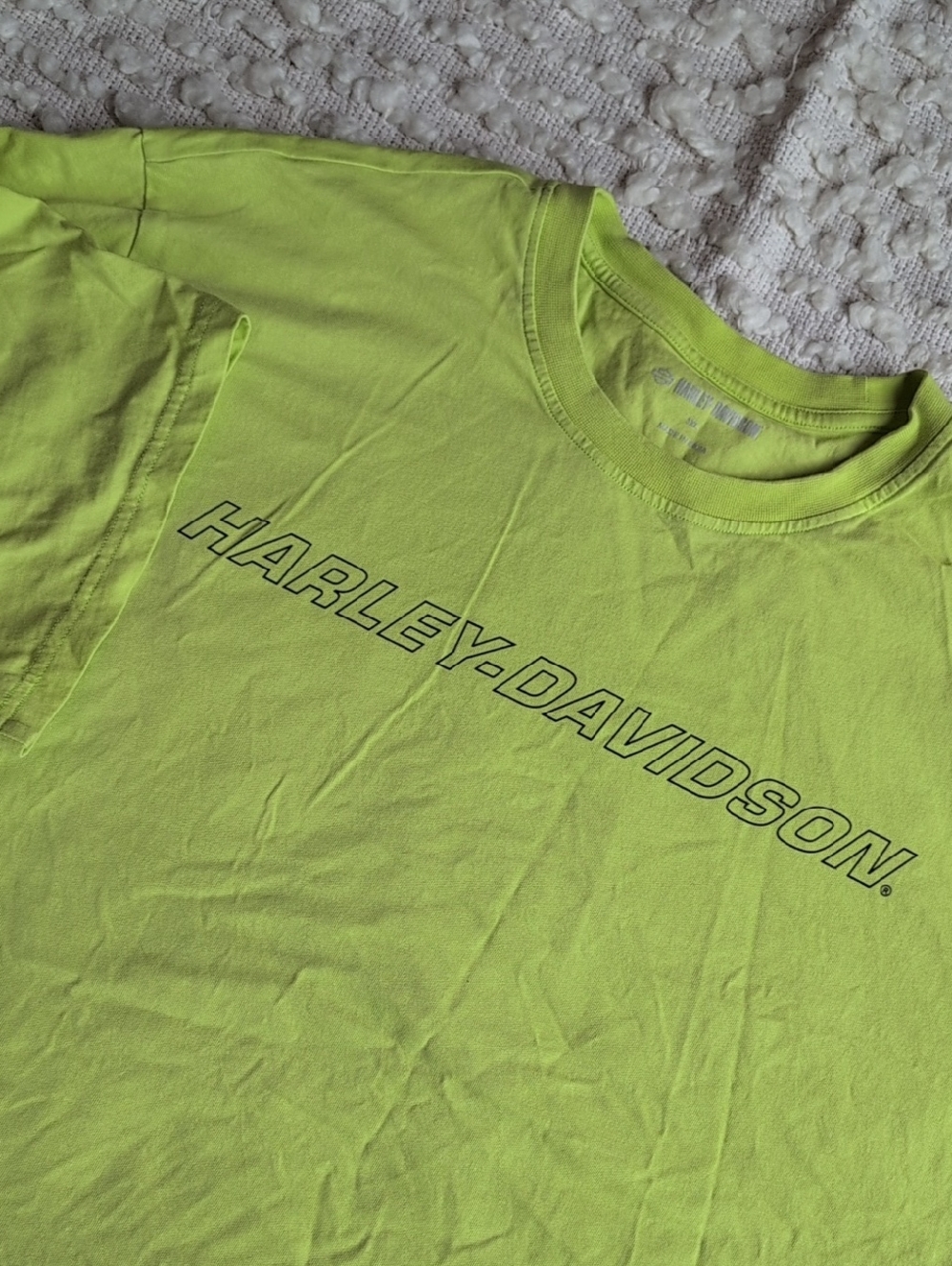 Harley Davidson Men's 3XL Milwaukee Map Graphic Skull Tee Short Sleeve Lime